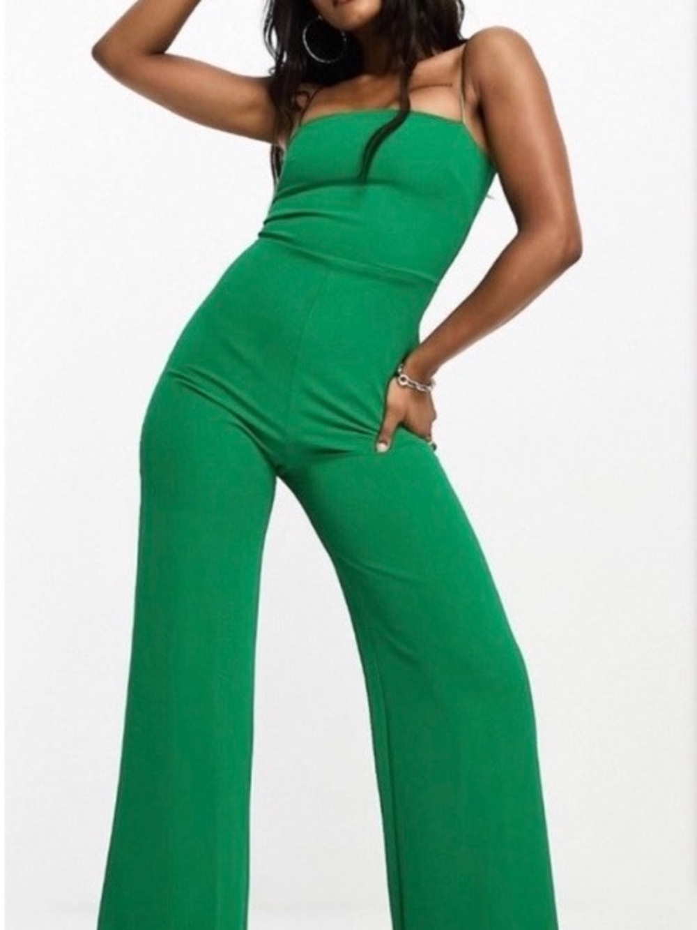 Vesper Wide-Leg Jumpsuit in Emerald Green